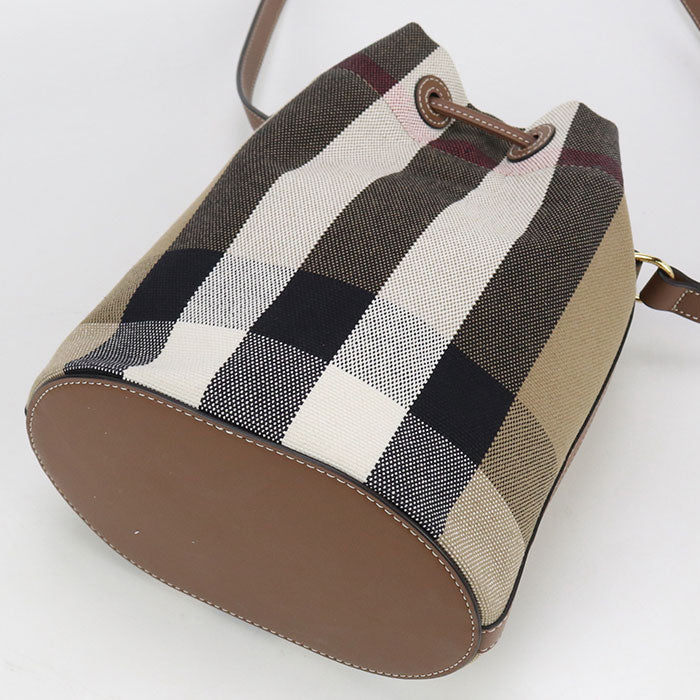 BURBERRY bucket Nova Check Diagonal shoulder bag canvas brown Women