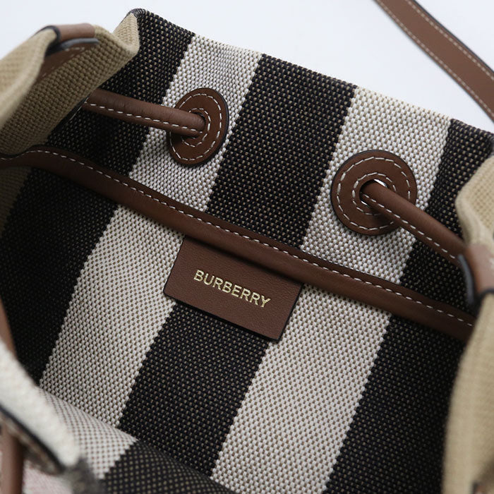 BURBERRY bucket Nova Check Diagonal shoulder bag canvas brown Women