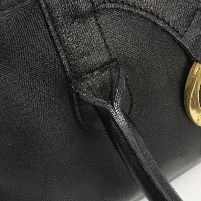 Dior Handbag Trotter pattern with logo Mini Boston bag PVC, leather black Women