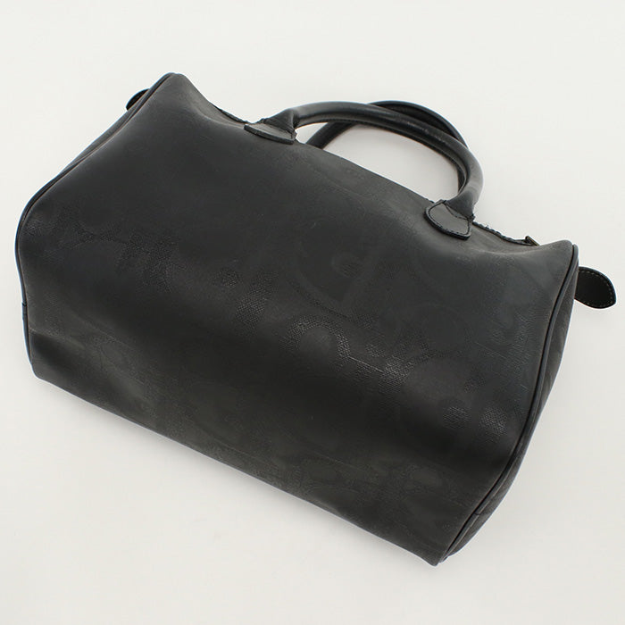 Dior Handbag Trotter pattern with logo Mini Boston bag PVC, leather black Women