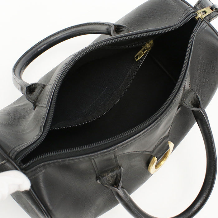 Dior Handbag Trotter pattern with logo Mini Boston bag PVC, leather black Women