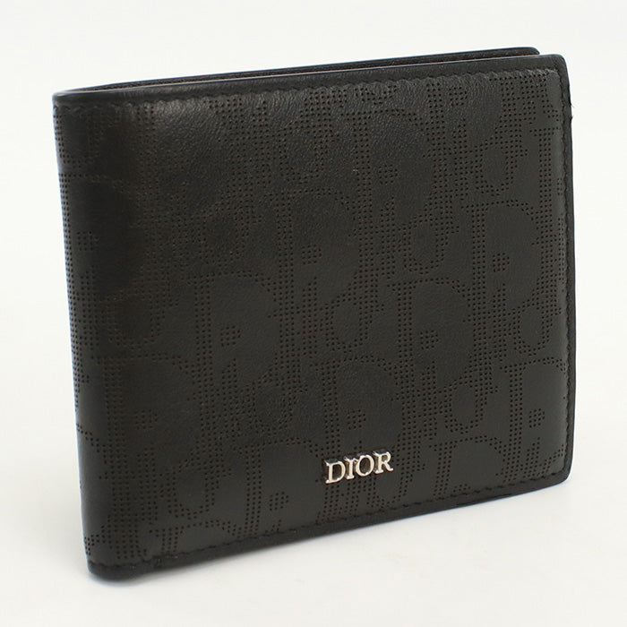 Dior Bi-fold wallet Dior Oblique Galaxy Flap wallet leather black mens