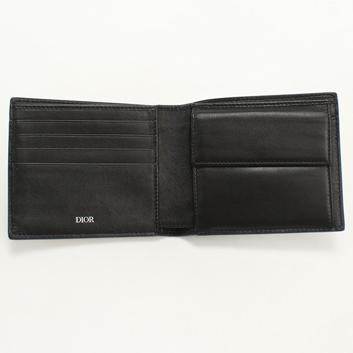Dior Bi-fold wallet Dior Oblique Galaxy Flap wallet leather black mens