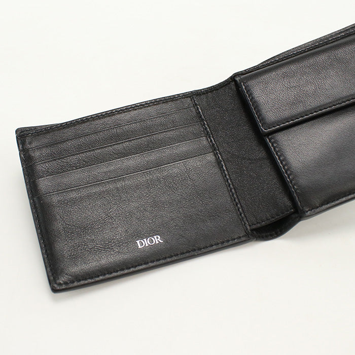 Dior Bi-fold wallet Dior Oblique Galaxy Flap wallet leather black mens
