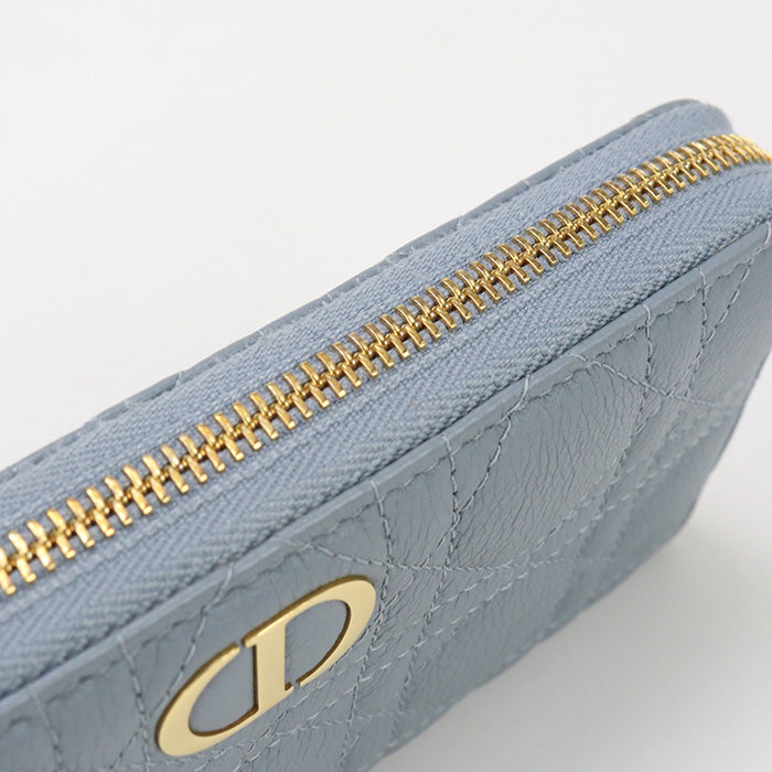 Dior PurseZip Around leather blue Women
