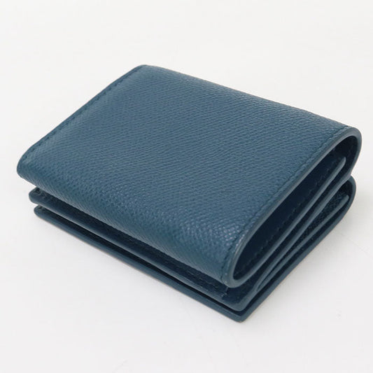 Dior Tri-fold wallet Dior Caro Three fold wallet leather blue Women