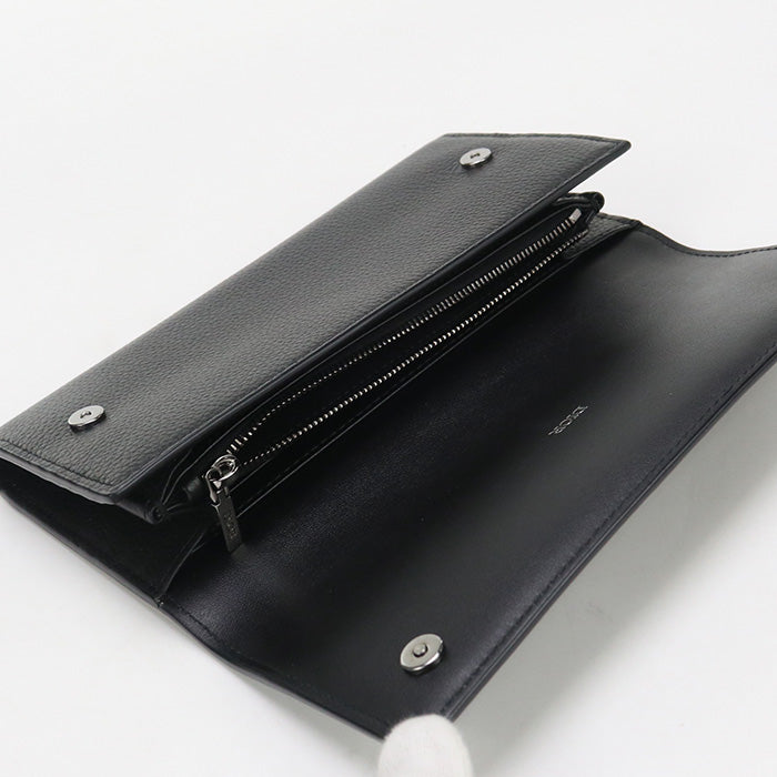 Dior CD94948 Long wallet CD Icon with double fold coin purse Calfskin black mens