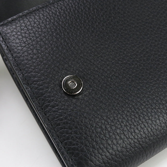 Dior CD94948 Long wallet CD Icon with double fold coin purse Calfskin black mens