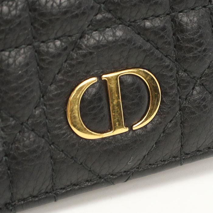 Dior Bifold Wallet Dior Caro Folded wallet leather black Women