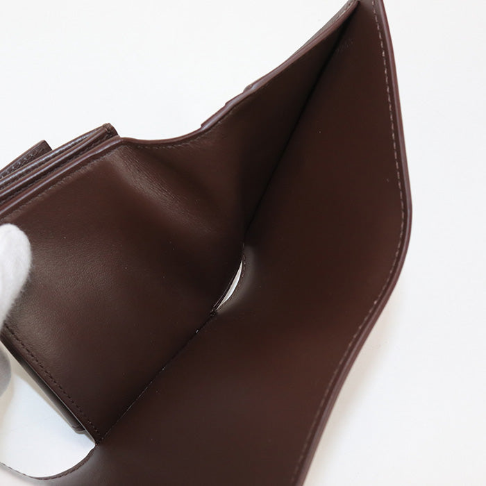 CELINE 10D783DPV.18CH Small flap wallet Triomphe Three fold Calfskin Brown Women