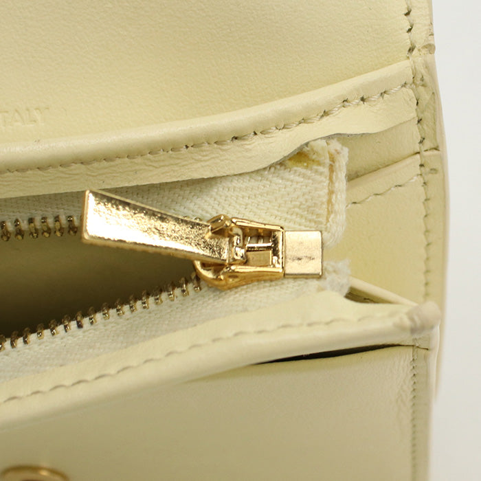 CELINE 10K62 3DPV Bi-fold wallet Triomphe Compact wallet Calfskin,leather yellow Women