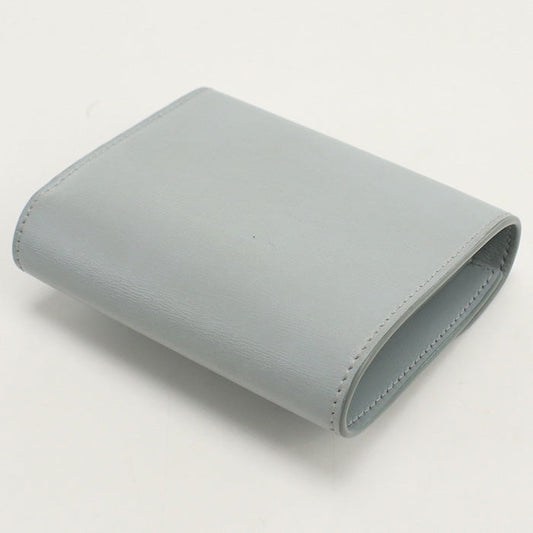 CELINE CE85108 Small flap wallet Triomphe Three fold Calfskin Blue Women