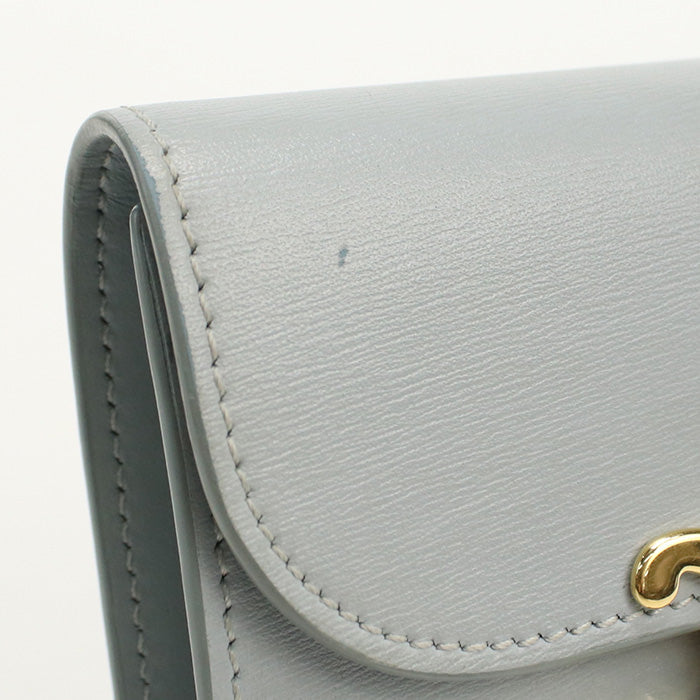 CELINE CE85108 Small flap wallet Triomphe Three fold Calfskin Blue Women