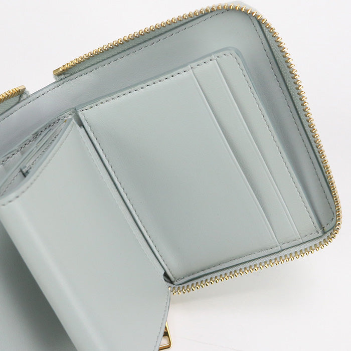 CELINE CE85884 small zip Folded wallet Calfskin blue Women
