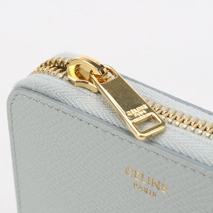 CELINE CE85884 small zip Folded wallet Calfskin blue Women