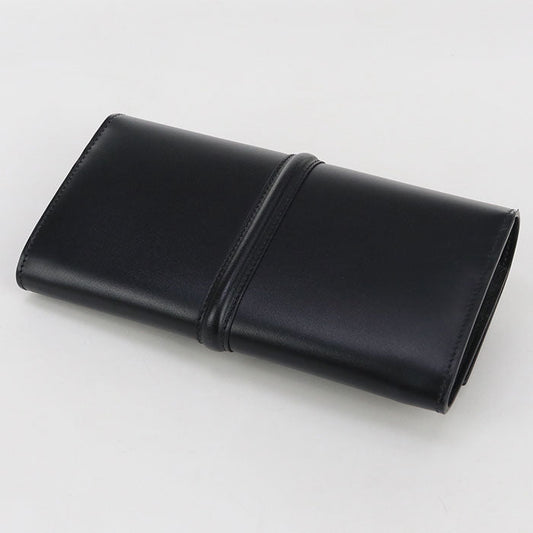 CELINE 10M03 3CQ7 38NO Long Wallet 16 (Saise) Large flap wallet leather black Women