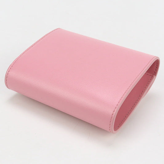 CELINE CE89486 Small flap wallet Triomphe Three fold wallet Calfskin Pink Women