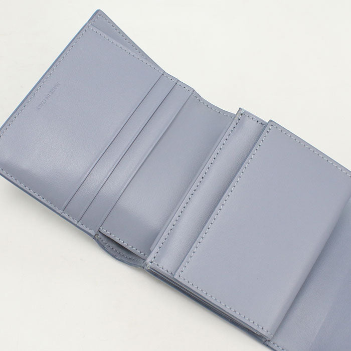 CELINE CE91437 Small Three fold wallet Calfskin Blue Women