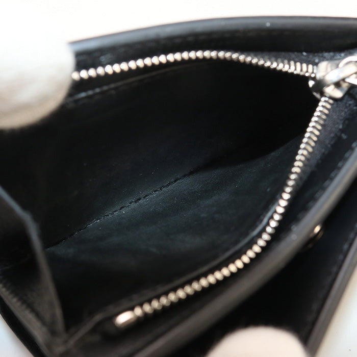 CELINE 10E49 3FQC 38SI Bifold wallet Triomphe Compact wallet Calfskin black mens(unisex)