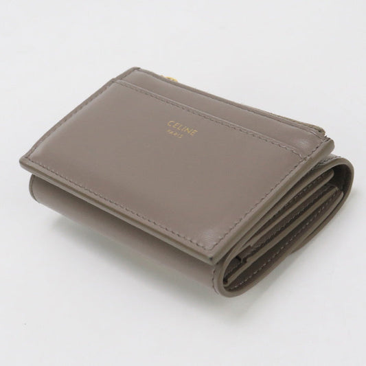 CELINE CE93330 Compact wallet with coin pocket Triomphe Calfskin gray Women