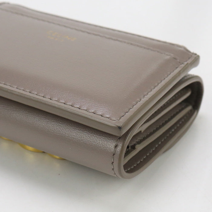CELINE CE93330 Compact wallet with coin pocket Triomphe Calfskin gray Women