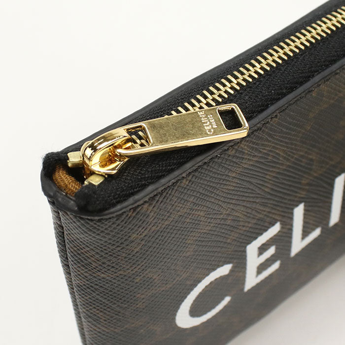 CELINE 10C66 2CA2.38NO Coin purse Triomphe canvas Coin Pocket PVC black Women