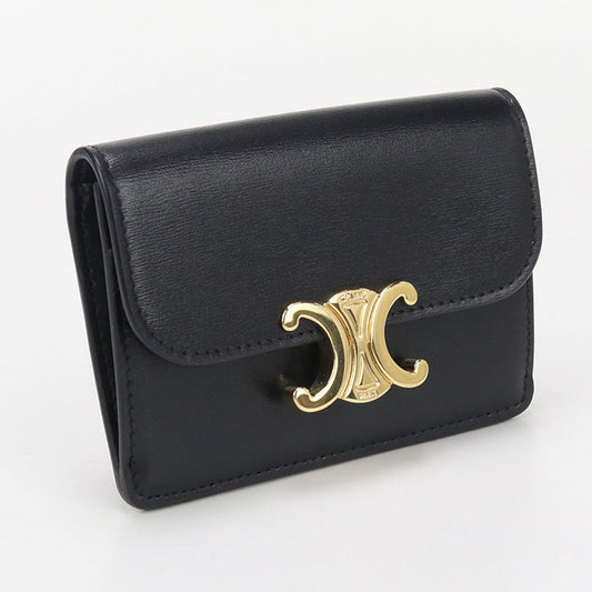 CELINE 10I58 3DPV.38NO Flap card holder Triomphe name card holder black Women