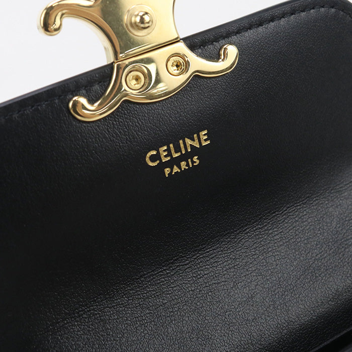 CELINE 10I58 3DPV.38NO Flap card holder Triomphe name card holder black Women