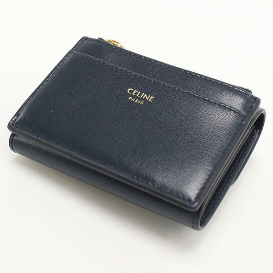 CELINE 10I65 3DPV Compact wallet with coin pocket Triomphe  navy Women