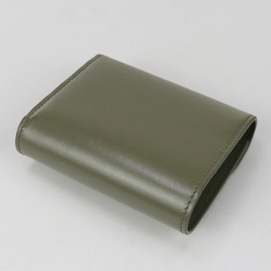 CELINE 10D78 3DPV Small flap Triomphe Three fold wallet Calfskin khaki Women