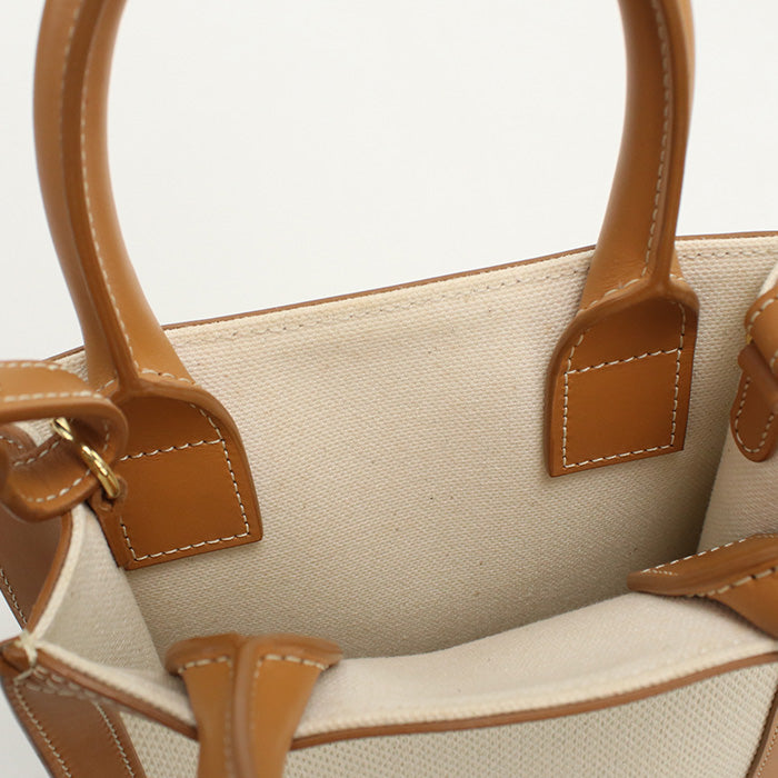 CELINE 19330 2BNZ.02NT 2WAY Mini vertical hippopotamus Handbag canvas/Calfskin