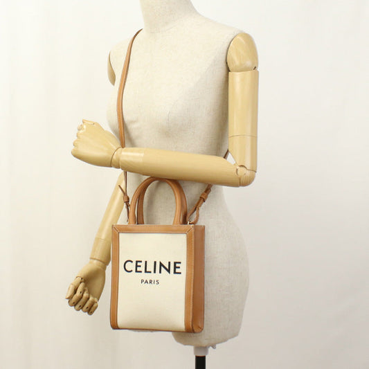 CELINE 19330 2BNZ.02NT 2WAY Mini vertical hippopotamus Handbag canvas/Calfskin