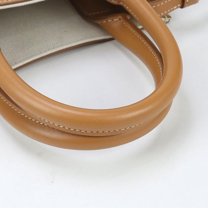 CELINE 193302BNZ.02NT Handbag Minibar Tical Hippo 2WAY mini handbag canvas, Calfskin white Women