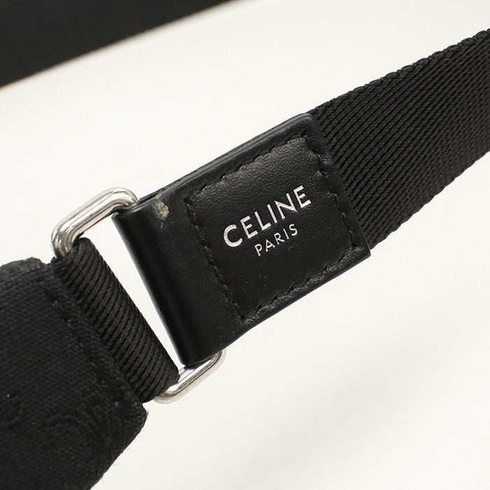 CELINE Belt bag Triomphe body bag canvas black mens