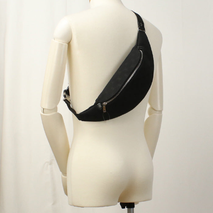 CELINE Belt bag Triomphe body bag canvas black mens