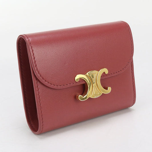 CELINE 10D78 3DPV Small flap wallet Three fold wallet Calfskin pink Women
