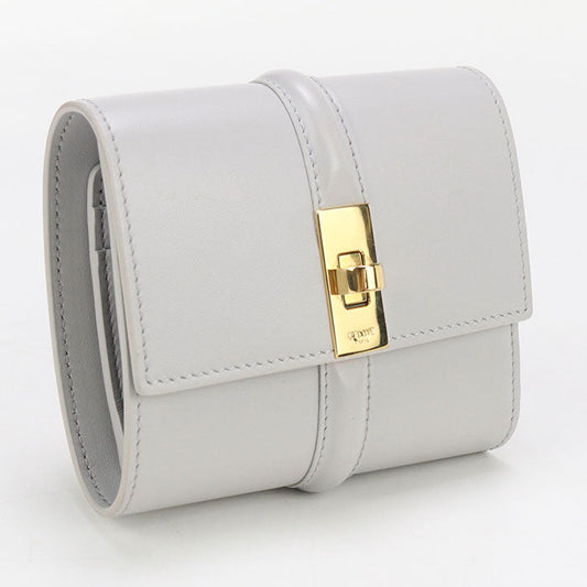 CELINE 10F52 3CQ7 Small trifold 16 (Saise) fold wallet Calfskin gray Women