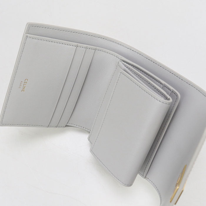 CELINE 10F52 3CQ7 Small trifold 16 (Saise) fold wallet Calfskin gray Women