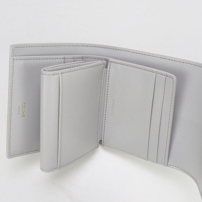 CELINE 10F52 3CQ7 Small trifold 16 (Saise) fold wallet Calfskin gray Women