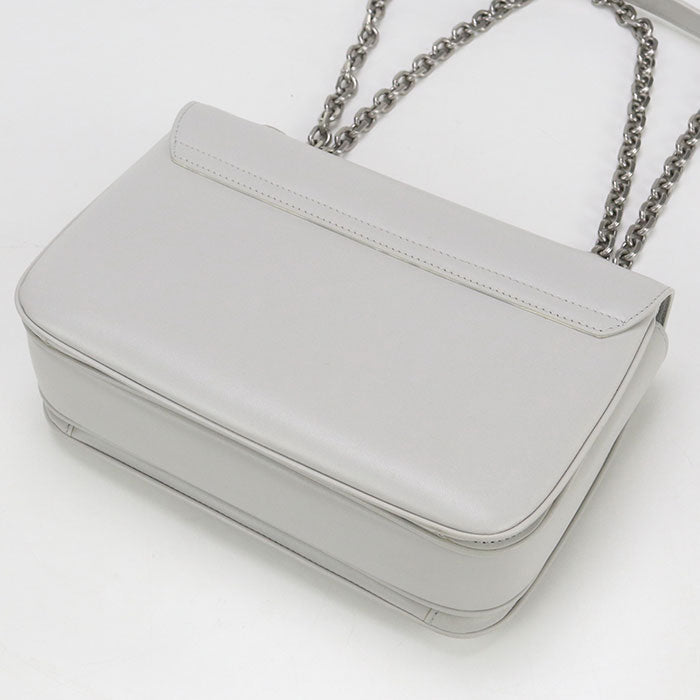 CELINE 18725 3BFB Chain Shoulder Bag leather gray Women