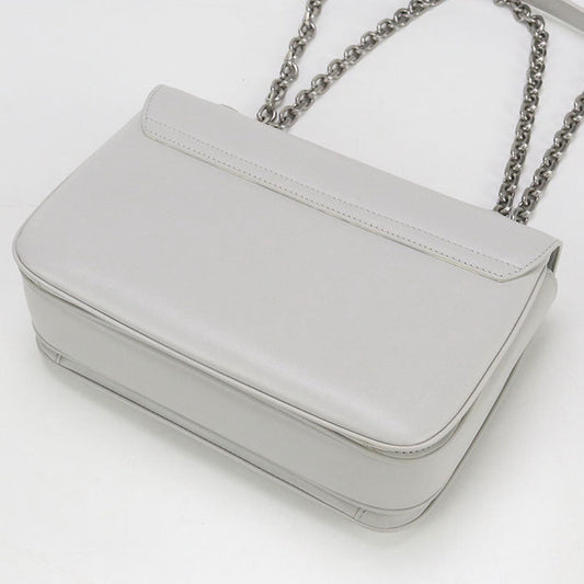 CELINE 18725 3BFB Chain Shoulder Bag leather gray Women