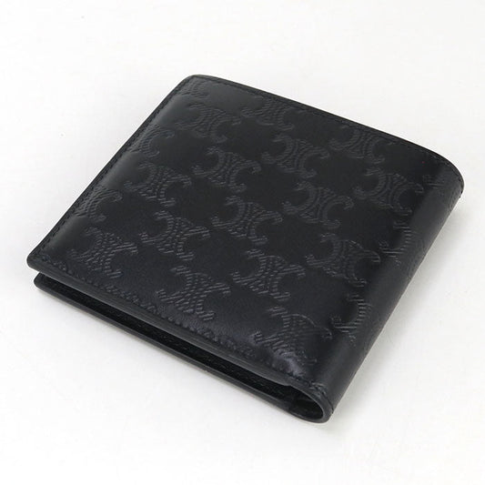 CELINE 10C87 3FQB 38SI Bi-fold wallet Triomphe embossed Calfskin black mens