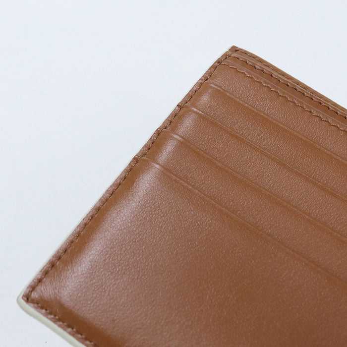 CELINE 10C87 Bifold wallet Triomphe Flap wallet Triomphe canvas,leather white mens