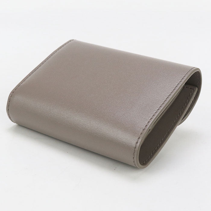 CELINE 10D78 3DPV Tri-fold wallet Triomphe Small flap wallet Calfskin gray Women