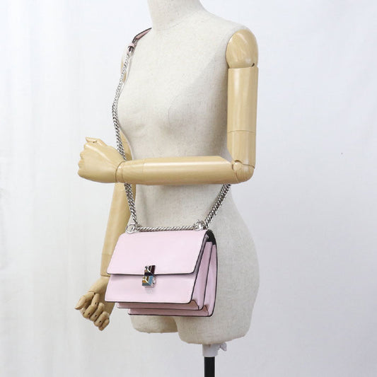 FENDI 8M0381 SR0 Chain Canai Diagonal shoulder bag leather pink Women