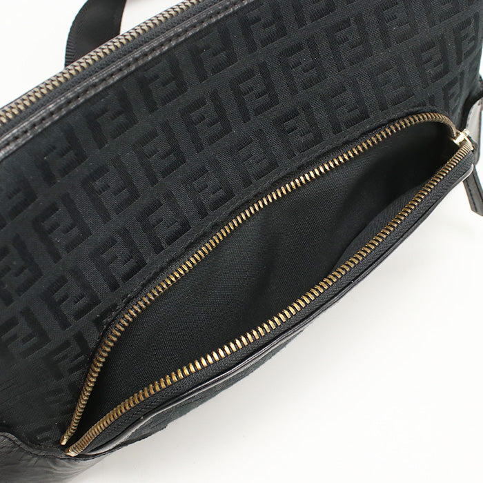 FENDI 8BR464 Shoulder Bag Zucchino Crossbody Bags Jacquard black Women