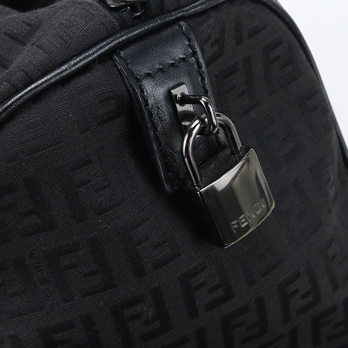 FENDI 8BL068 Mini Boston bag Zucchino travel bag Jacquard black Women