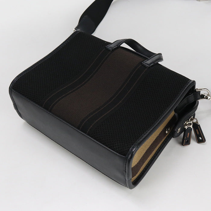 FENDI FE82201 2WAY handbag canvas black Women