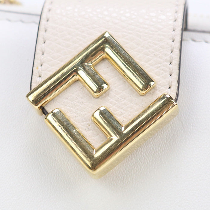 FENDI 8M0490 Bi-fold wallet FF Diamond Two-tone flap wallet leather white Women