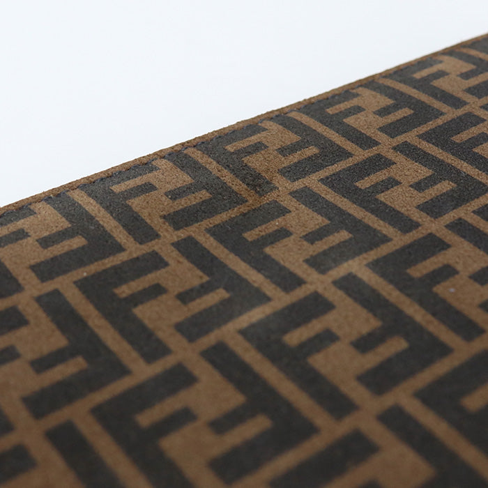 FENDI 8N0149 AFIS Slim Clutch Medium Flat baguette leather brown Women